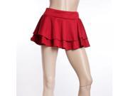 Preppy Style Sweet Skirt Layers Skirt Wine Red M