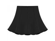 European Style Pure Color Large Hem Elastic Pleated Skirt Black S