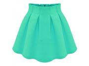 Stars’ Favorite Short Noble Pleated Hip hugging High waisted Women Skirt Cyan S