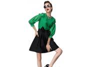 Euramerican Style Fashion Simple Women Bubble Skirt Black S