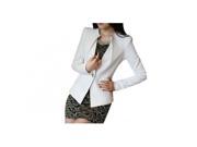 Korean Style Spring and Autumn Pure Pattern Short Design Acrylic Female Suit White L