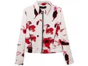 Casual Slim Floral Printing Zipper Decorated Long Sleeve Women’s Suit S