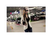 Fashion Slim Color jointing Rimmed Long Sleeve Women’s Suit White S