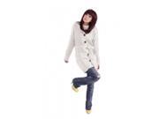 Korean Style Plaid Hat Loose Pure Color Long Sleeves Cotton Women’s Cardigan Free Size White