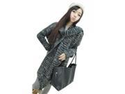 Sophisticated Temperament Simple Thick Knitted Sweater with Ball top Scarf Dark Grey Free Size