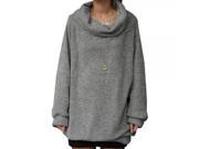 Korean Style Oversized Loose fitting Fleece Lining Long Sleeve Woman Sweater Gray Free Size