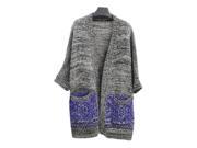 Euramerican Loose Style Half sleeved Knitted Cardigan Sweater Coat Sapphire Blue Free Size