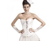 Dear Lover Exquisite Pure Color Nipped waist Slim Fit Corset for Wedding Dress White S