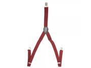 Adjustable Unisex Pants Elastic Webbing Suspenders Braces Wine Red