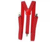 Red Lady Elastic Suspenders with White Dots