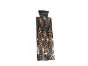 Fashion Leopard Elastic Braces Clip On Suspenders