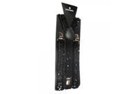 Paillette Clip on Braces Elastic Y back Suspenders Black