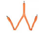 Adjustable Unisex Pants Elastic Webbing Suspenders Braces Orange Red