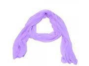 Stylish Lady Pure Color Chiffon Silk Scarf Light Purple