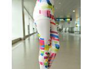 Anti exposion Slim Sexy Colored Drawing Mid waist Polyester Women’s Legging Free Size