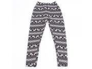 Pairs of Fawn Pattern Thick Leggings Free Size Black White Gray
