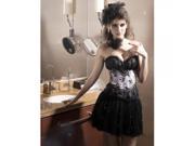 M Sexy Silver Printing Lace Palace Corsets Gilet Light Gray