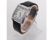Elegant Numeral PU Leather Watchband Quartz Wrist Watch Black