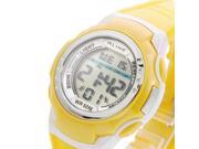 Multi Purpose Water Resistant Electronic Watch with Night Vision Function Yellow