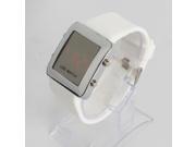 Stylish Silicone Digital Display LED Wrist Watch White
