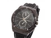 Unique White Dial Colored Pointer Men’s Watch with Black PU Leather Band