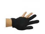 Elastic Nylon 3 Fingers Billiard Gloves Black Size Fits All