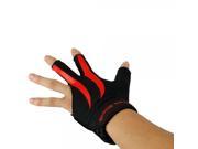 Elastic Nylon 3 Fingers Billiard Gloves Black and Red L XL