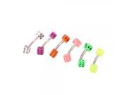 Dice Curved Barbells Eyebrow Ring Body Jewelry