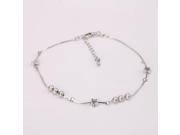 Elegant Star Bead Alloy Plated Anklet Silver