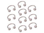 10 Pcs Stainless Steel Eyebrow Ring Barbell Body Jewelry C Shape Piercing Silve