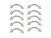 New Wholesale 10 Pcs Eyebrow Ring Body Jewelry Double Arrow Cone Shaped Silver