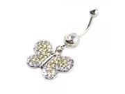 Beautiful Butterfly Silver Plated Belly Button