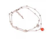 Stylish Red Acrylic Bead Alloy Anklet Foot Chain