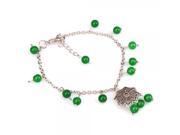 Vintage Style Malay Jade Hollow Flower Anklet