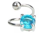 Blue Round Zircon Style Twist Barbells Navel Belly Button Ring