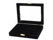 Upscale Flip up Jewelry Ring Earrings Display Stand Case Shelf Black