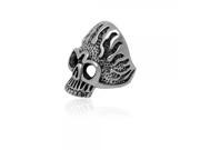 Euramerican Punk Style Devil Skeleton Design Titanium Steel Male Ring 8 American Standard Silver