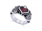 Stylish and Personalized Heart Shape Titanium Steel Female Ring 7 American Standard Silver
