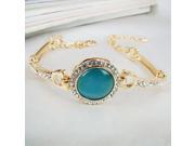 High Grade Shiny Blue Opal Rhinestone Decoration Copper Women s Bracelet Rose Red