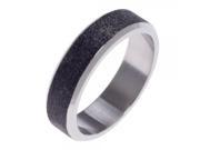 Stylish Frosted Copper Aluminum Alloy Ring Black and Silver Diameter 20mm