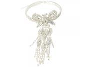 Exquisite Butterfly Rhinestone Arm Bracelet Silver
