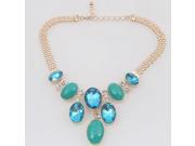 Stylish Shiny Alloy Crystal and Resin Necklace Green