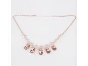 Elegant Alloy Pendant Splendid Light Pink Rhinestone Necklace