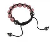 Fashionable 9 Rhinestones Bead Bracelet Pink