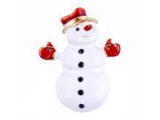 Cute Christmas Snow Man Shape Alloy Brooch White Wine Red