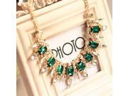 Exquisite Luxurious Crystal Gem Pendant Necklace Golden