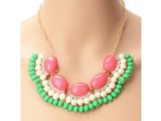 Fashionable Alloy Bohemia Style Necklace with Five Small Sector Pattern Multicolor