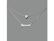 New Shiny Heart Shape Letter Style 925 Silver Platinum Plated Necklace for Women Silver