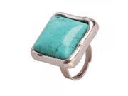 Blue Square Turquoise Adjustable Ring
