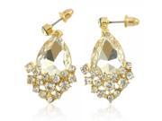 2pcs Top Grade Luxurious Rhinestone Crystal Women Earrings White